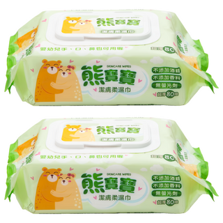 熊寶寶 超厚嬰兒濕巾, 80張, 2包