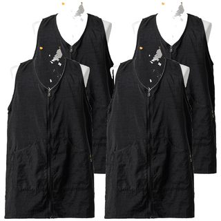 Rosa Home 背心式網紗圍裙, 黑色, 4個