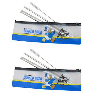 Disney 迪士尼 304不鏽鋼吸管4件組 DS-7520DK 唐老鴨, 1組, 2組