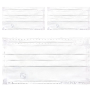 銀貝貝 兒童平面口罩 白色 50片, 3盒