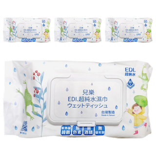 兒樂 EDI.超純水濕紙巾 掀蓋包, 1入, 4包