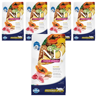 N&D 幼貓 FTC0天然熱帶水果系列 乾飼料, 羊肉木瓜, 300g, 5包