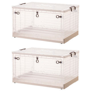 7204折疊箱, 透白色, 2個