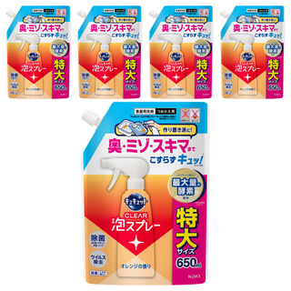 Kao 花王 CLEAR 除菌泡沫噴霧型洗碗精 柑橘 補充裝, 5個, 650ml