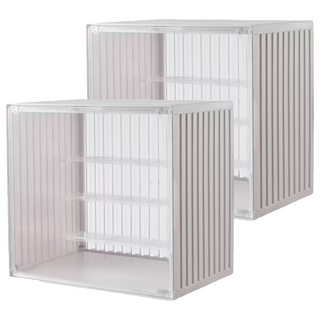 FAmILyLIFE 生活 貨櫃3層磁吸門透明展示盒 A-489-W, 2個