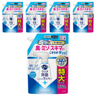 Kao 花王 Cucute 珂珂透 Clear 殺菌泡沫洗碗精補充包 微香型, 650ml, 5包