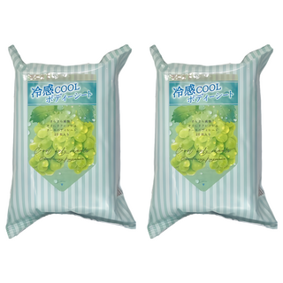 HONYARADOH COOL涼感濕巾 葡萄, 20枚入, 2包
