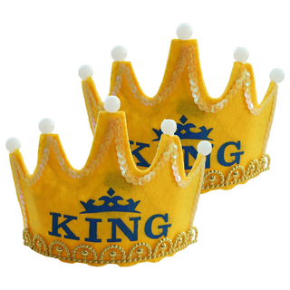 LED發光皇冠生日帽 17 x 12cm, 國王, 2個