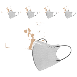 HAOFA 氣密型N95立體醫療口罩 防曬活性碳款 S, 30片, 5個, 礫岩碳