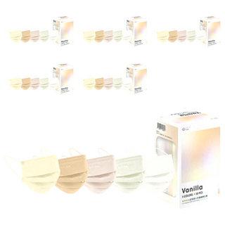 EYL'S 艾爾絲 五色成人平面醫療口罩, 香草奶油, 6盒, 50片