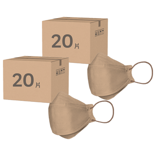 Finetech 釩泰 醫用魚型口罩, 奶茶, 20片, 2盒