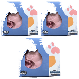 AQUA MASK 水舞生醫 成人貓掌3D立體醫療口罩 未滅菌, 3個, 30片, 布偶貓粉