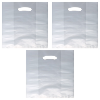 HD塑膠購物袋 中, 3套, 白色