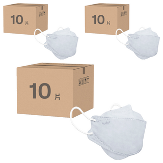 fuder 福德好罩 成人立體醫療級拋棄式/耳掛式三層過濾口罩, 灰色, 10片, 3組
