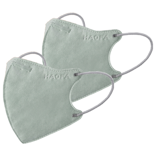 HAOFA 氣密型N95立體醫療口罩 防曬活性碳款 M, 30片, 2個, 湖草碳