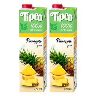 Tipco 100%鳳梨汁, 970ml, 2個