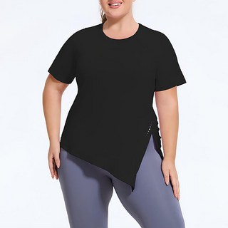 아뗄릭 여성용 룰루 리얼 빅사이즈를 위한 요가 트임 티셔츠 10444