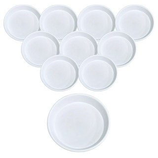 앙플랜트 동그라미 화분받침, 화이트, 10개
