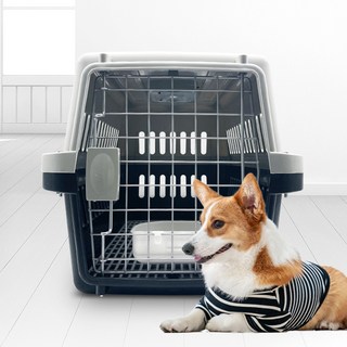 Oshigaenyang 現代寵物籠 寵物外出提籠, 黑色 + 灰色, 1個