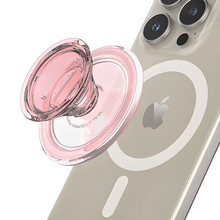 Sinjimoru 磁吸力強化 M-Tiptok MagSafe 透明手機支架 粉色, 1個
