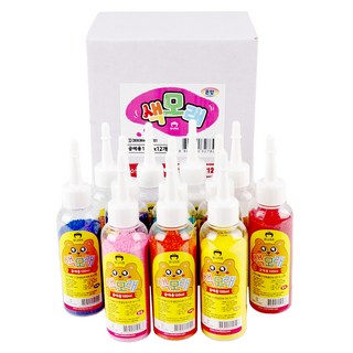 Uniart Korea 12色沙套組, 紅色 + 粉色 + 橙色 + 黃色 + 淺綠色 + 綠色 + 淺藍色 + 藍色 + 紫色 + 棕色 + 黑色 + 白色, 1個