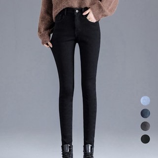 Elsso 女款高腰緊身刷毛牛仔褲