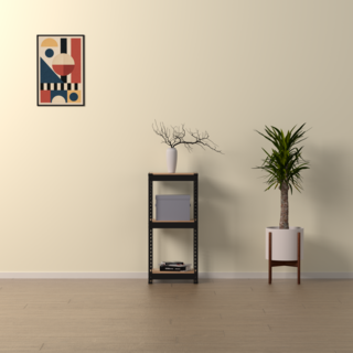 스피드랙 국내 제조 무볼트 조립식 철제 앵글 선반, 블랙, 3단