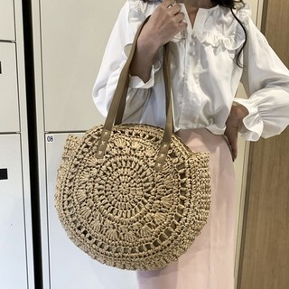 Yeon-yi Land 女性用度假藤編沙灘包