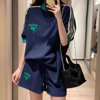 MEICHEL 女性大尺碼 Puel 撞色夏季運動套裝 10444