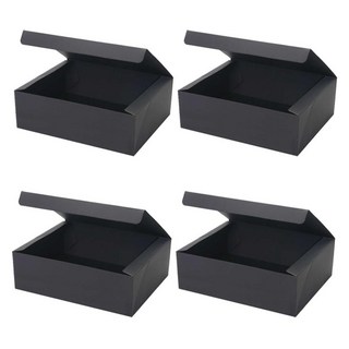 Indikay 素面黑色禮物盒 5號, 黑色, 4個
