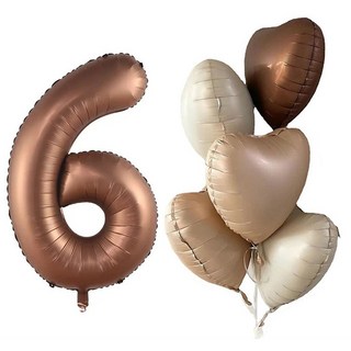 EUMES 生日派對數字氣球組101.6cm 數字6, 1套