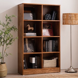 삼익가구 가넷 디자인 원목 높은 책장 B타입 방문설치, 월넛, 4단
