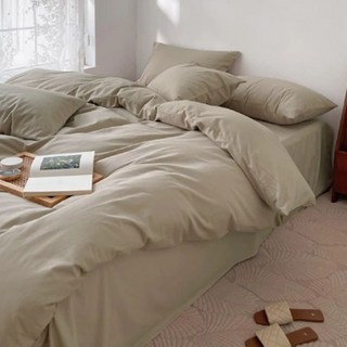 Aaron艾倫生活家×Roberta Colum 諾貝達卡文 經典素色舒柔棉床包 + 枕套 2個