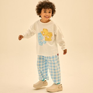 Care Bears 童款小熊圖案長袖上衣+格紋長褲居家服套裝