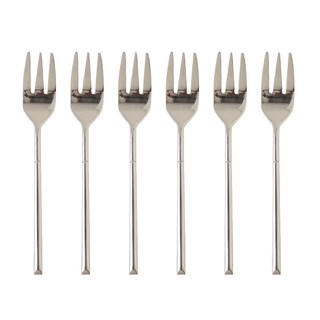 JUST HOME 騎士風格 304不鏽鋼三齒點心叉 7007-09A, 6個, 銀色
