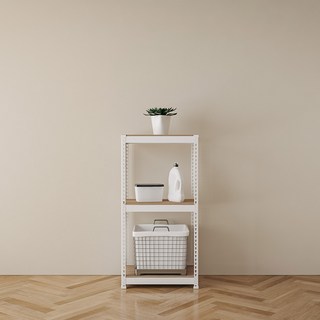 스피드랙 국내 제조 무볼트 조립식 철제 앵글 선반, 화이트, 3단