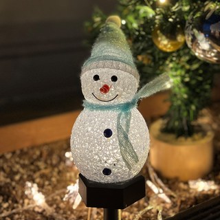 LENA ENERGY 太陽能雪人室內裝飾燈 聖誕節裝飾品, 藍色雪人