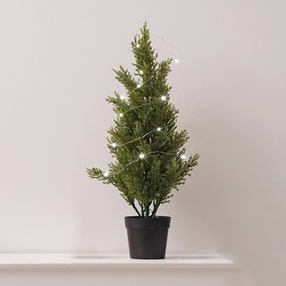 Morningscent 早晨香氣 扁柏人造樹 + LED燈飾組, 1套, 混合色