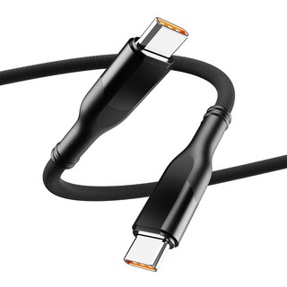 일리온 C타입-C타입 PD충전 100W 일반형 패브릭 케이블, 블랙, 1개, 0.5m