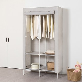 엠에프매직하우스 조립식 튼튼한 비키니 옷장 190 더블, 화이트그레이