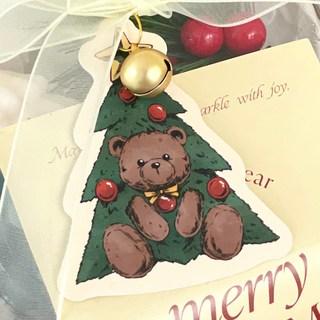 핸즈픽 크리스마스 포장데코 퍼즈베어 모양택 트리, 혼합색상, 30개