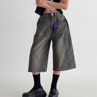 라라온 여성용 롱/숏 기장 버뮤다 와이드 데님 하프팬츠 26TSP3633