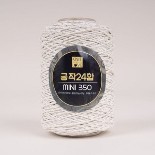 24股手工編織毛線, 象牙色（銀珍珠）, 1球