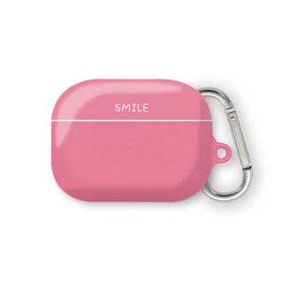 프루그나 심플스마일 에어팟 3세대 하드 케이스 + 카라비너, 핑크(케이스), 단일색상(카라비너), 1개