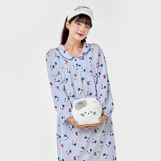 BUTTERSHOP 女款Apple Farm牛奶貓四季長袖連身睡裙