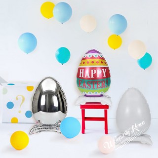 와우파티코리아 부활절 스탠딩 에그 풍선 세트, 블루, 1세트