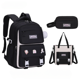 Saint Doll 3合1小學生書包 + 輔助包 + 鉛筆盒套組