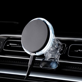 벤딕트 차량용 맥세이프 핸드폰 무선 충전 루나 에어로 거치대 클립패키지, 화이트, VDT-QI2S