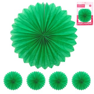 PARTYSHOW 紙扇花 5入, 綠色