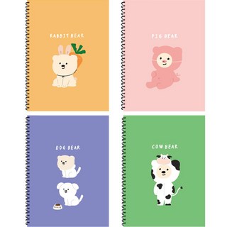 Artmore 小熊筆記本 60頁, 隨機出貨, 4入